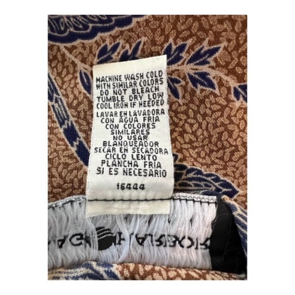 🌺 SAG HARBOR WOMAN Navy & Brown Floral Button Up Shirt | Women’s Sz 1X - Picture 7 of 7